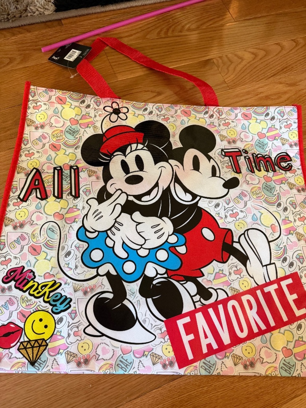 3-Disney's Mickey Mouse & Minnie Mouse Reusable Extra Large Tote Bags - Picture 8 of 15